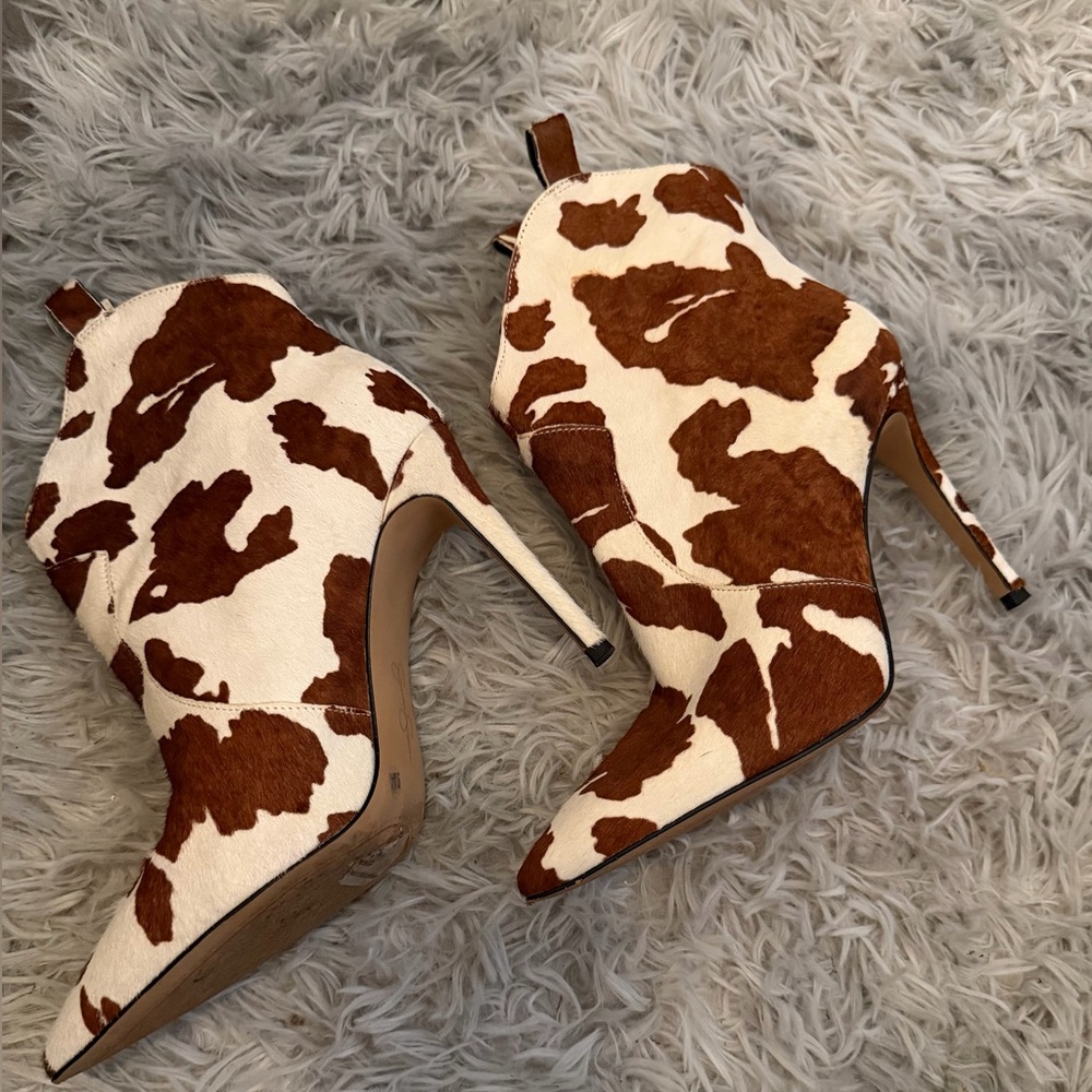 Jessica Simpson Brown and Cream Heeled Boots